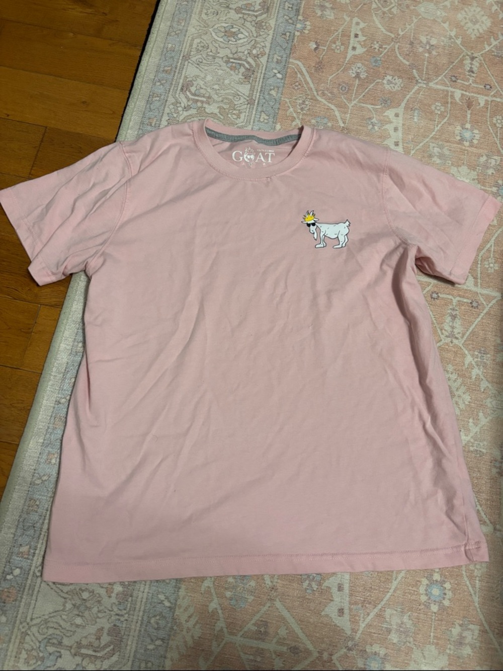 GOAT Kids' Pink Short Sleeve Tee with Goat Patch